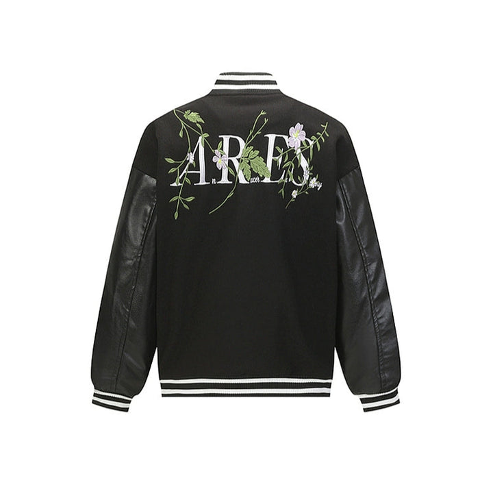 Floral Embroidered Baseball Jacket