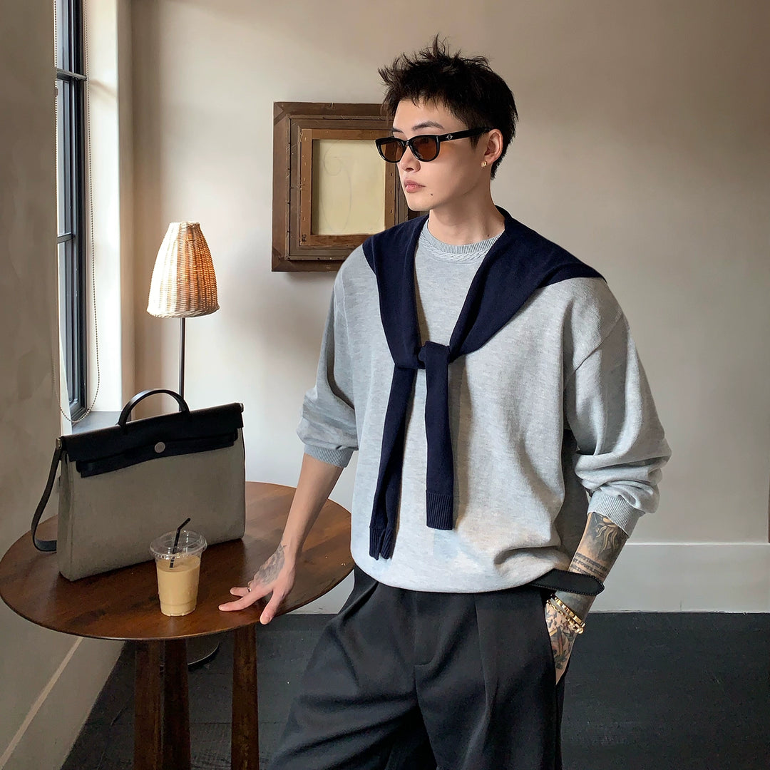 Losse pasvorm lange mouwen pullover trui 