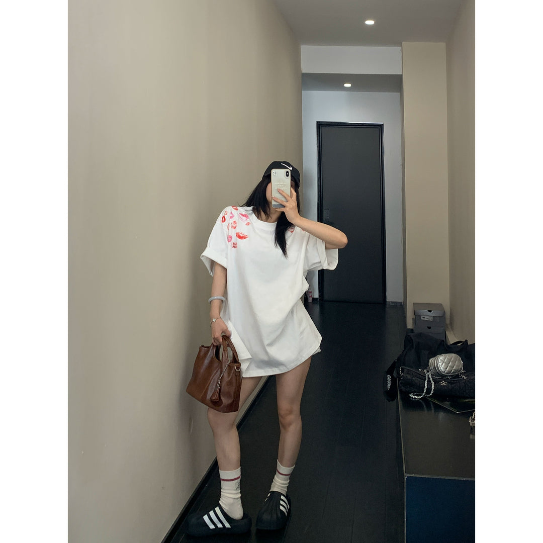 Lip Print Relaxed Fit T-Shirt