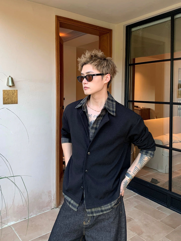 Plaid Splicing Shirt