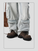 Suede Thick-Soled Derby Shoes