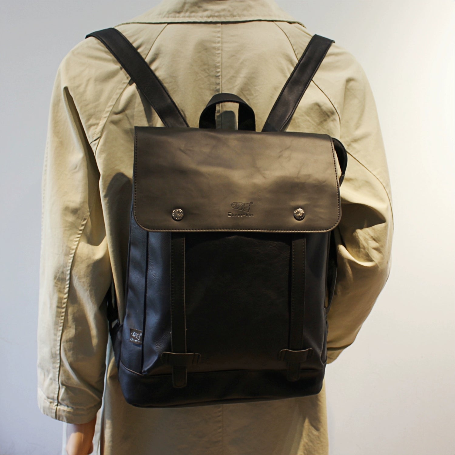 Retro Leather Laptop Backpack