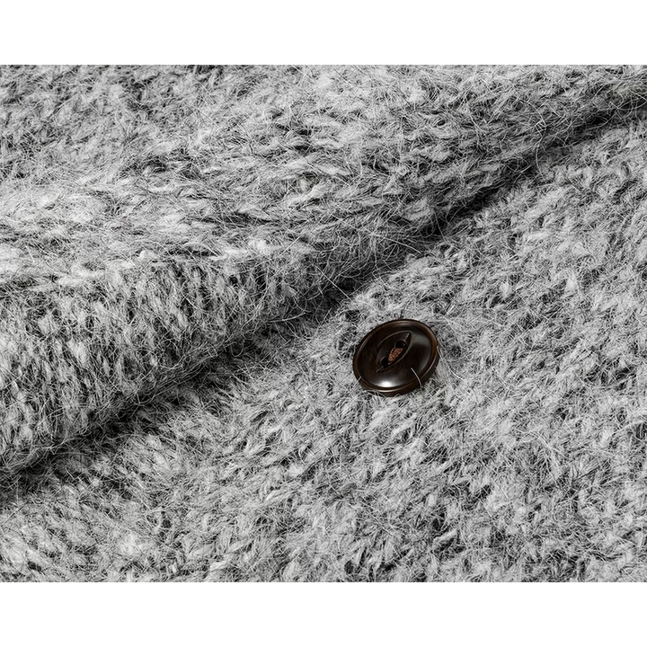 Stand Collar Knit Button-Up Sweater