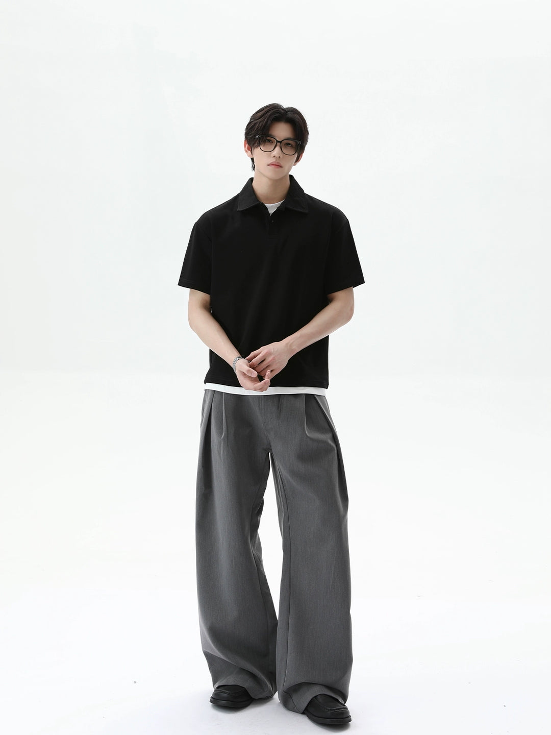 Loose Fit Short Sleeve Polo Shirt