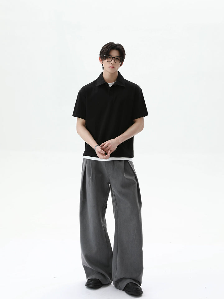 Loose Fit Short Sleeve Polo Shirt