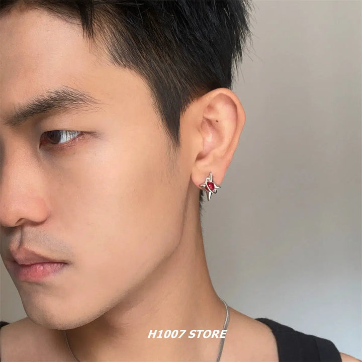 Star-Shaped Hip-Hop Stud Earrings