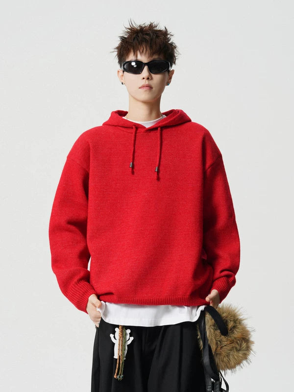 Pull à capuche en tricot rétro 