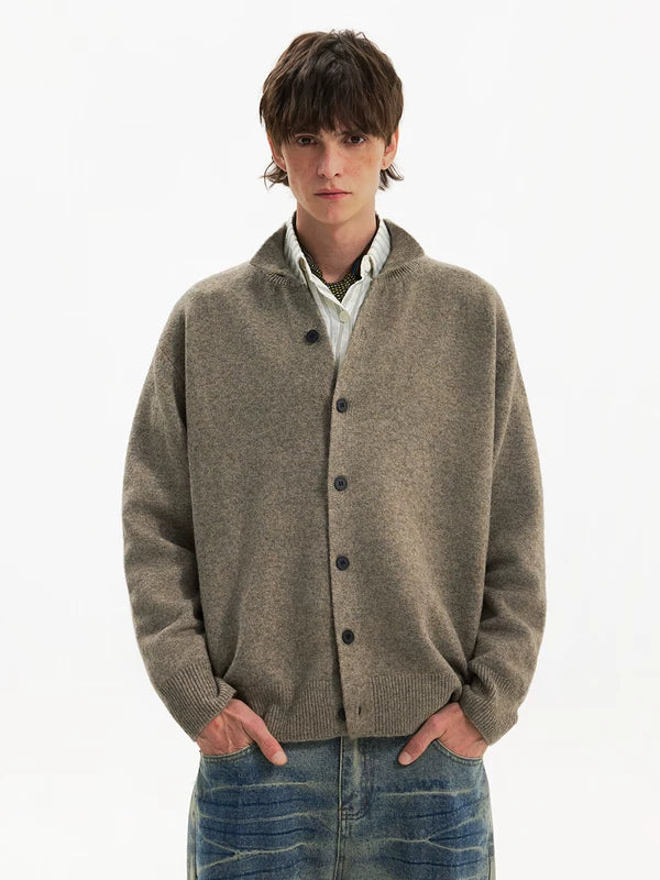 Cardigan in cashmere a collo alto 