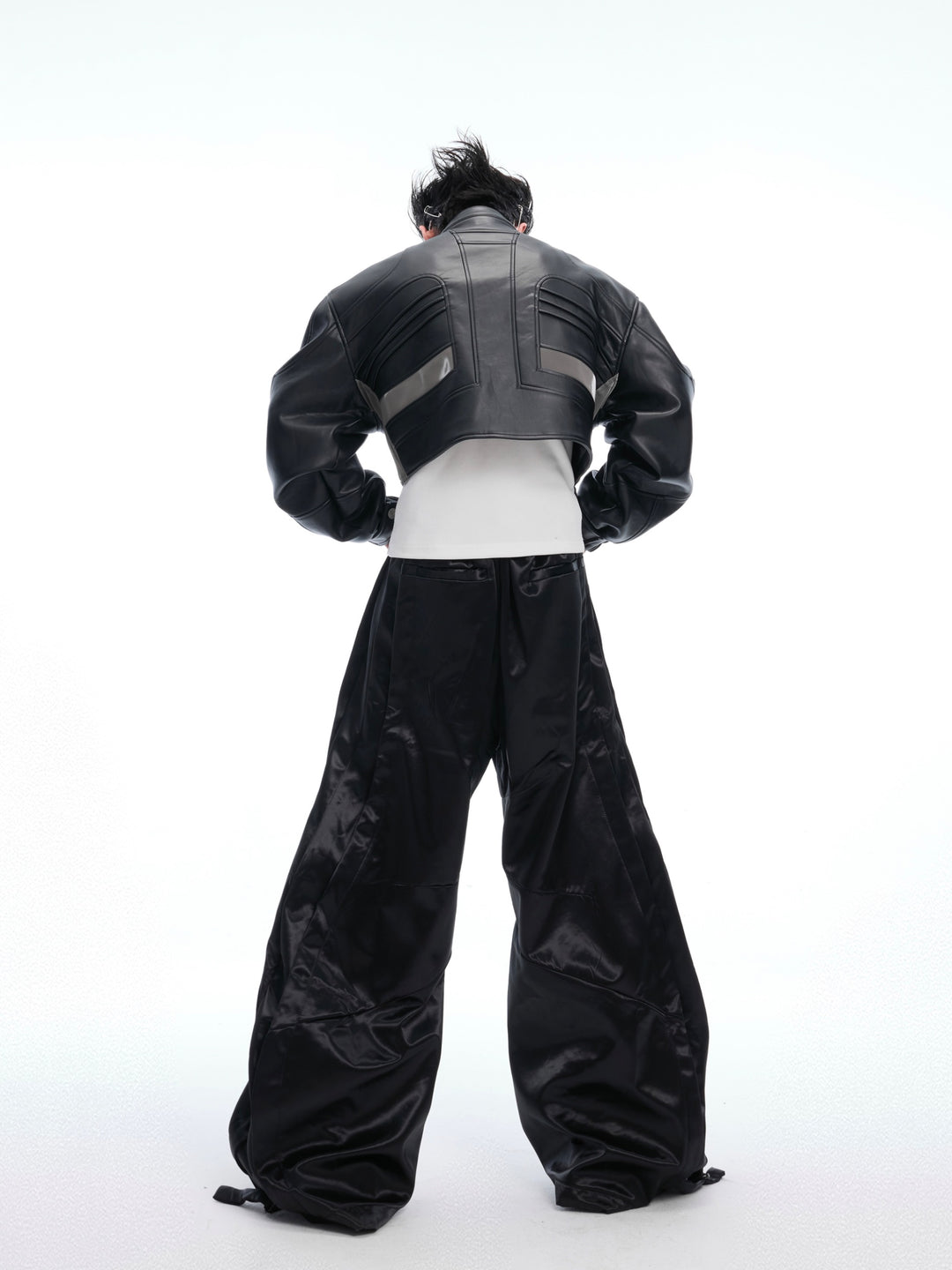 Stand-Up Collar Leather Jacket
