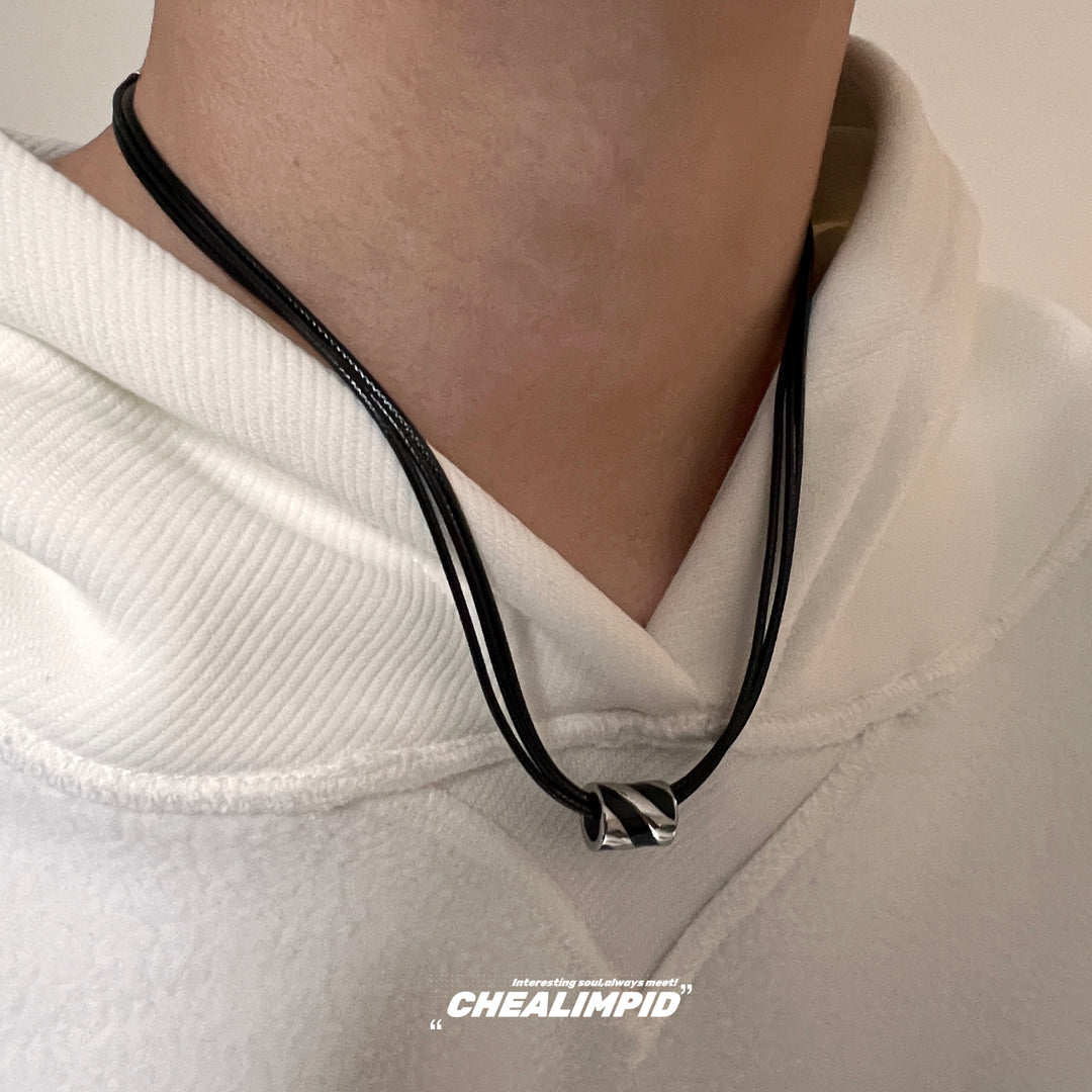 Pendant Leather Rope Necklace