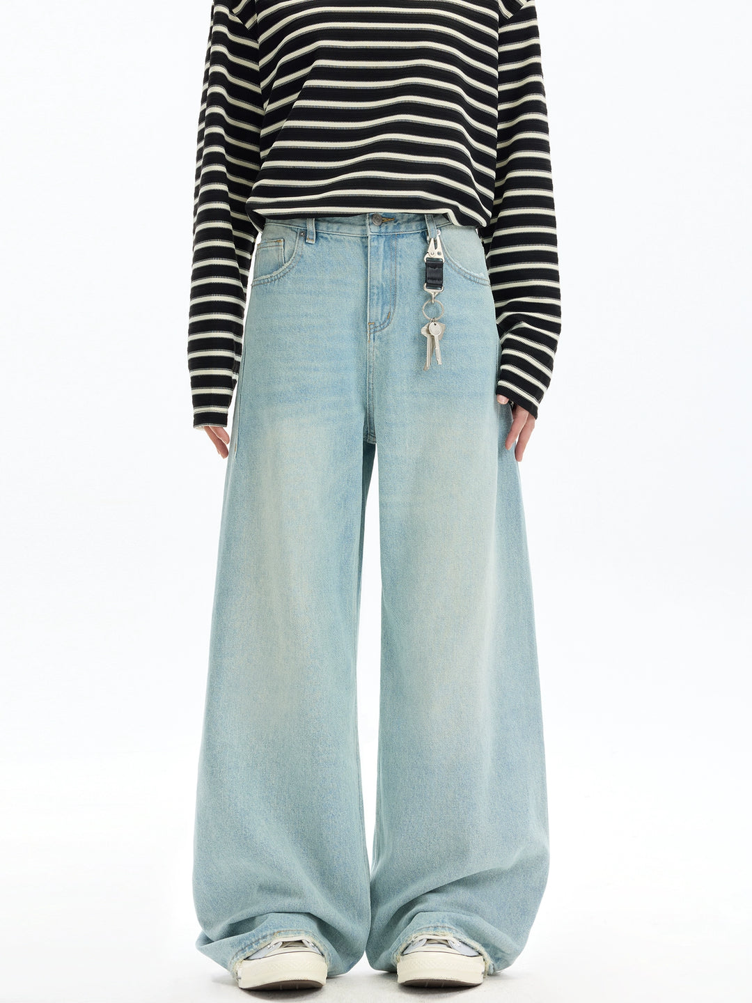 Casual Washed Wide-Leg Jeans