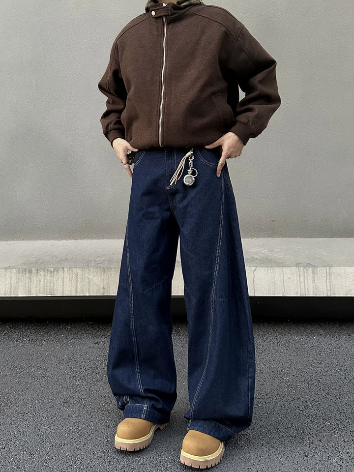 Weite Retro-Inverted Design Jeanshosen 