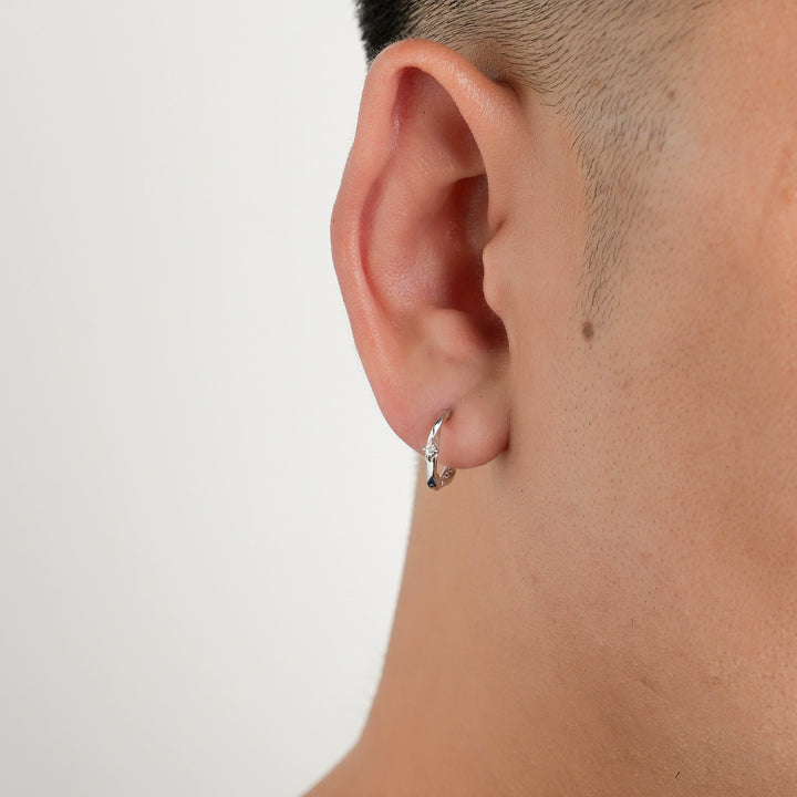 Sterling Silver Cross Star Hoop Earrings
