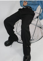 Straight Metal Button Design Loose Pants