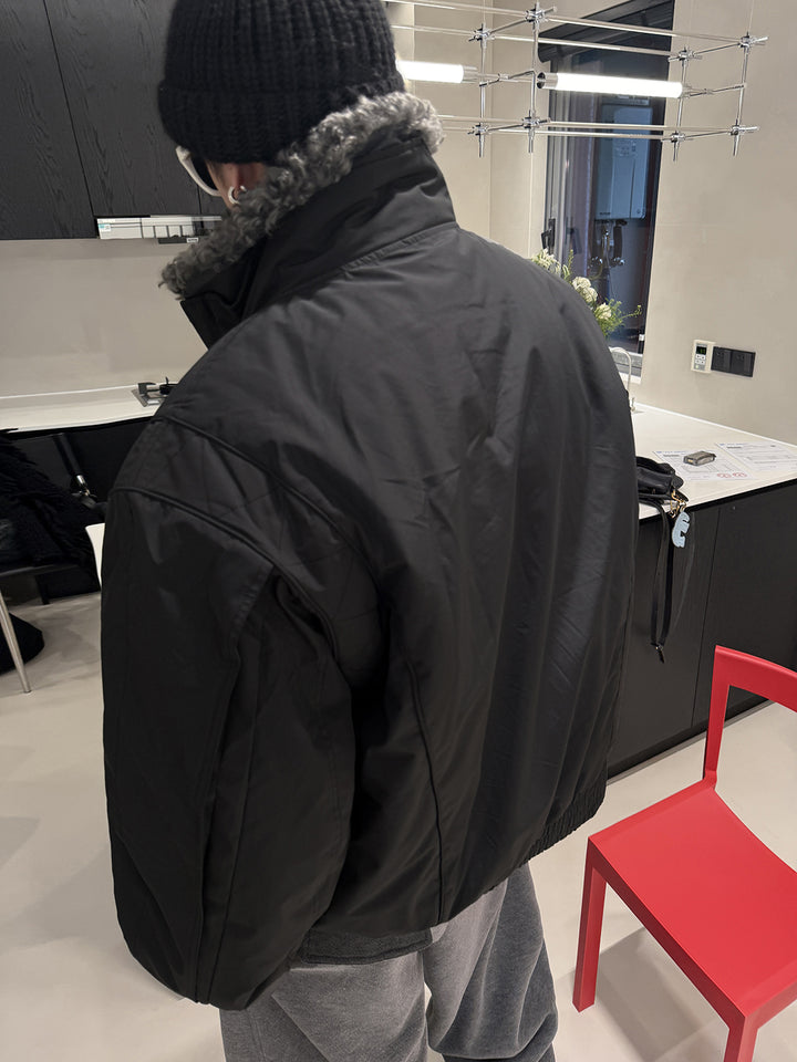 Removable Fur Collar Insulated Jacket
