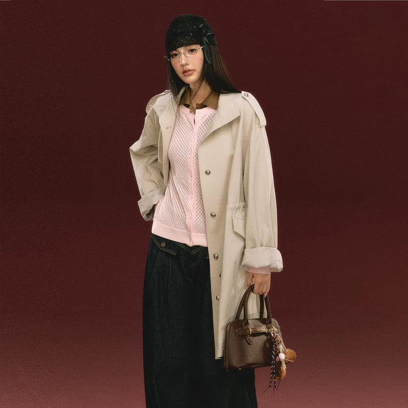 Retro Mid-Length Trench Coat
