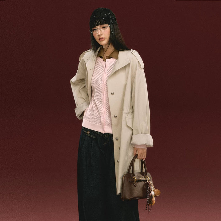 Retro Mid-Length Trench Coat