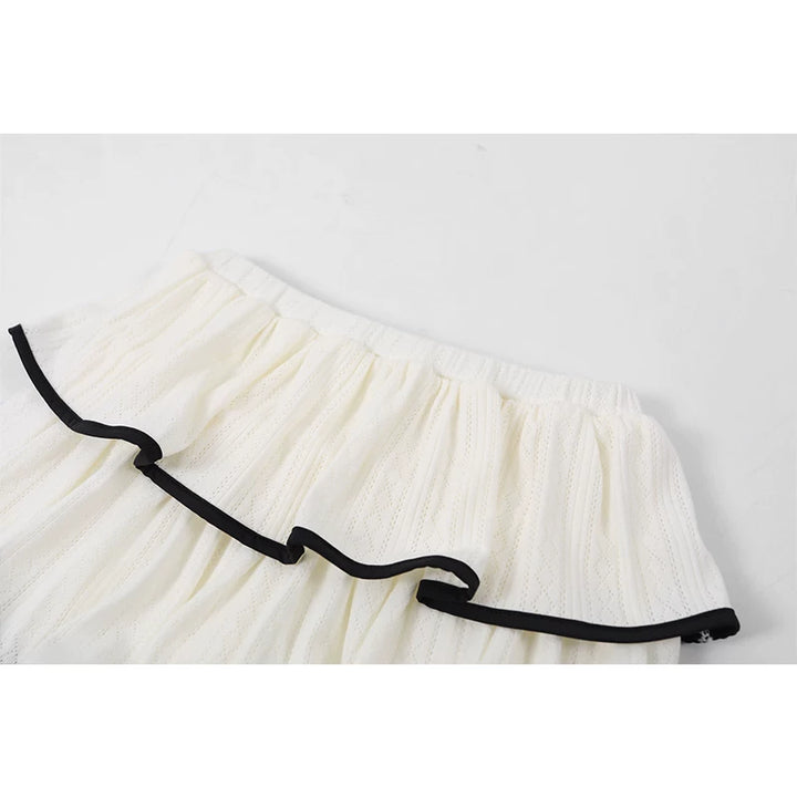 Textured Knit Bow Top and Skirt (sold separately)