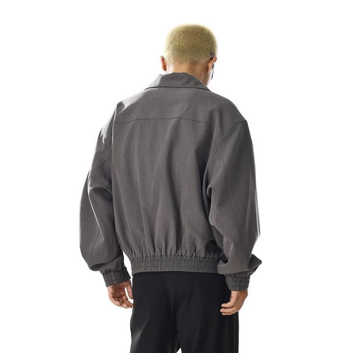 Veste courte zippée rétro décontractée 