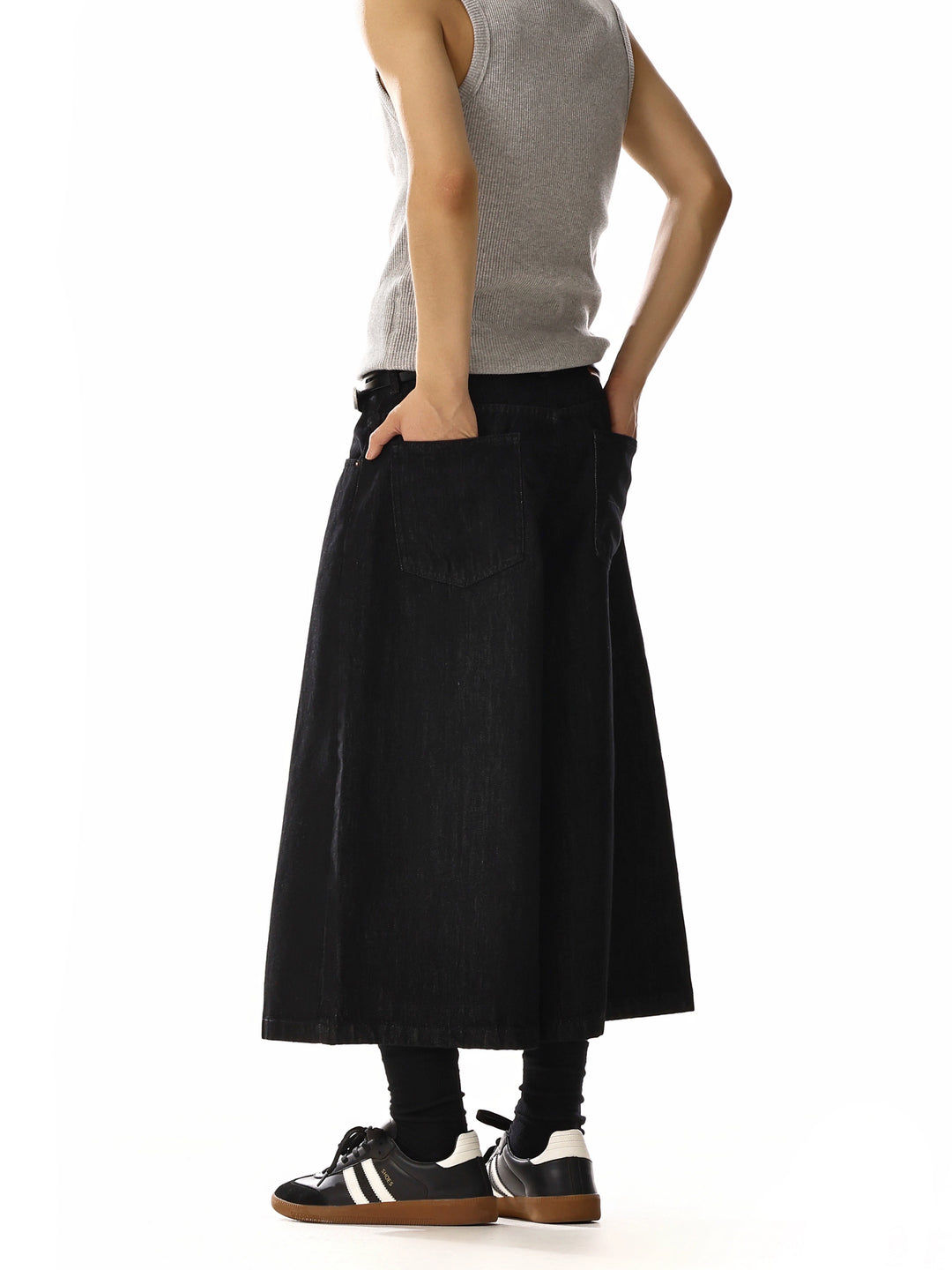 Minimalistische Losse Wijde Cropped Jeans 
