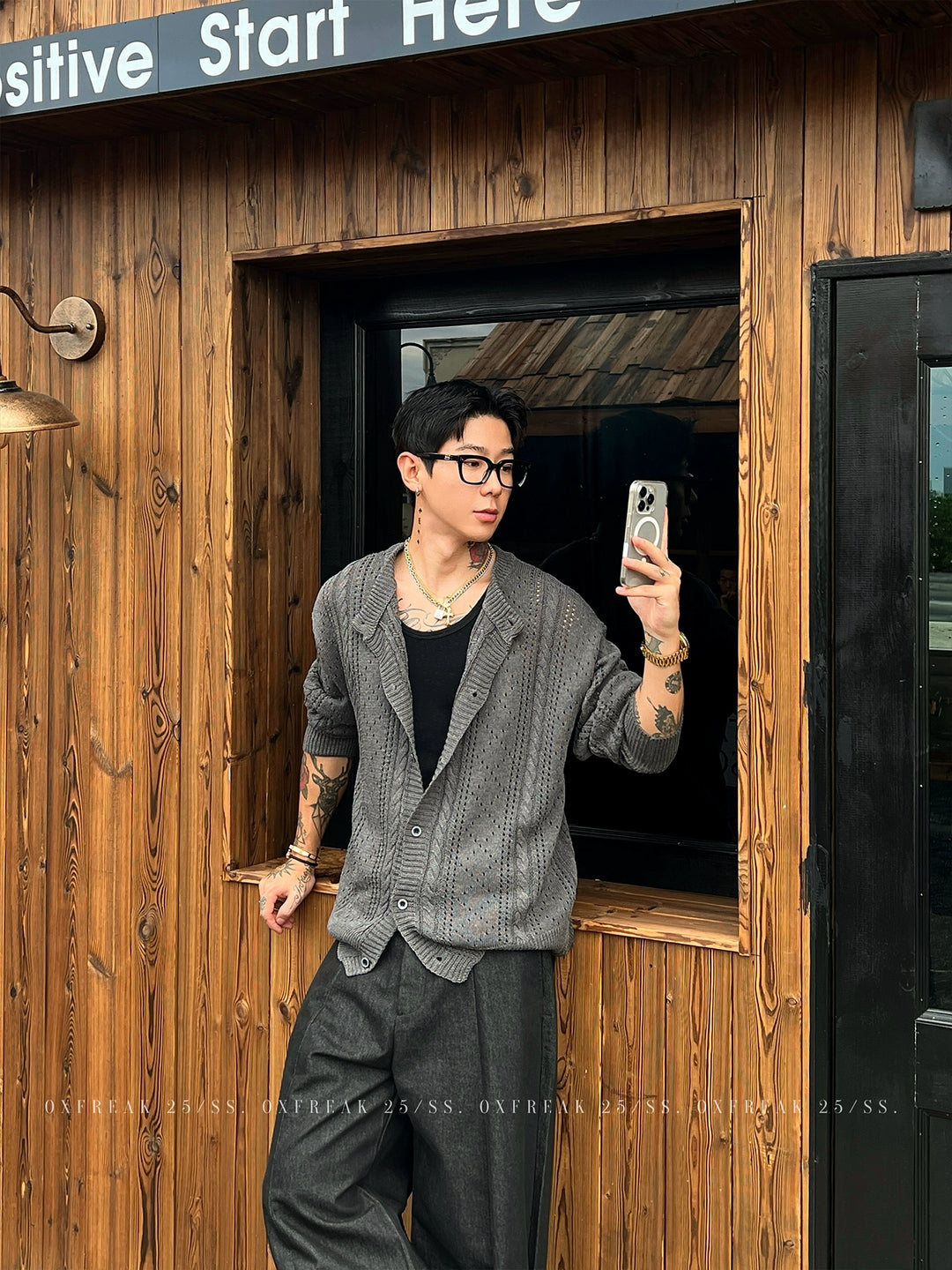 Argyle Knit Cardigan