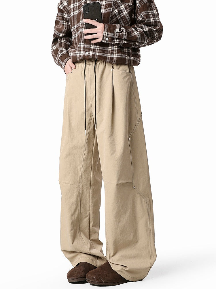 Wide-Leg Straight-Fit Pants