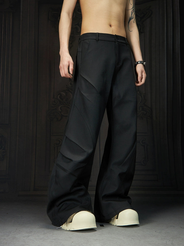 Wide-Leg Pleated Pants