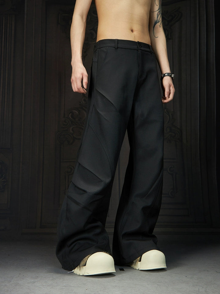 Wide-Leg Pleated Pants