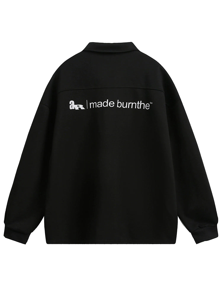 Half Zip Polo Collar Casual Sweatshirt