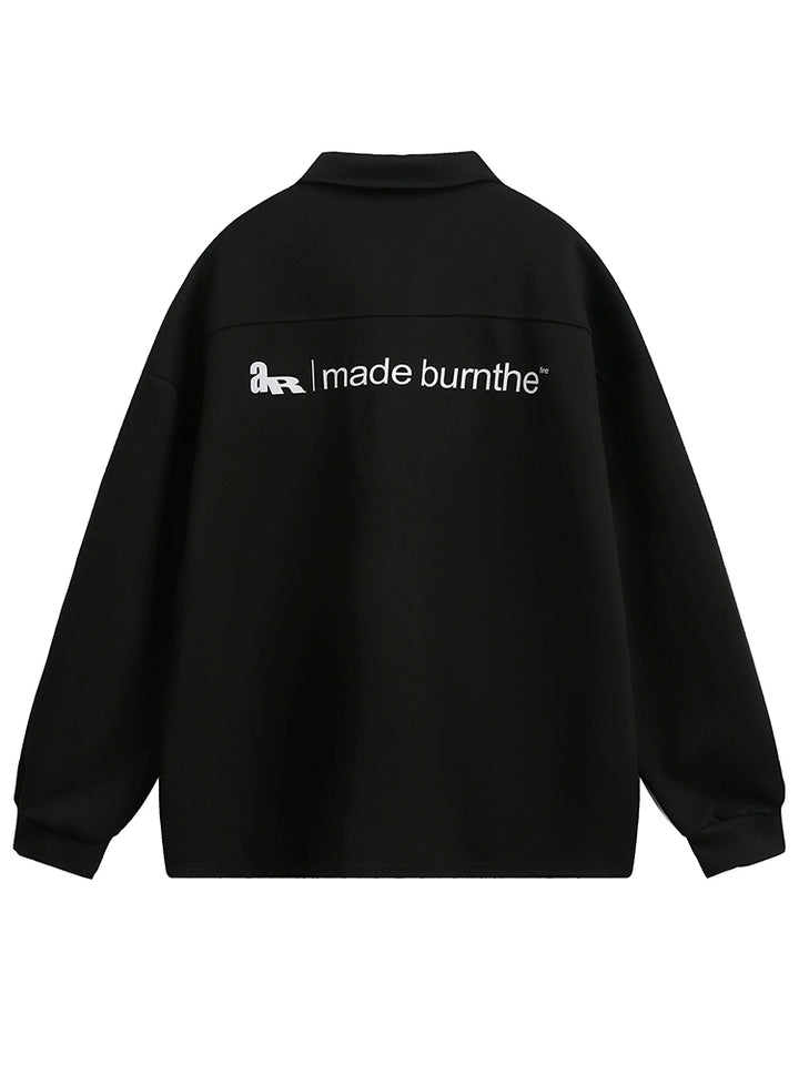 Half Zip Polo Collar Casual Sweatshirt