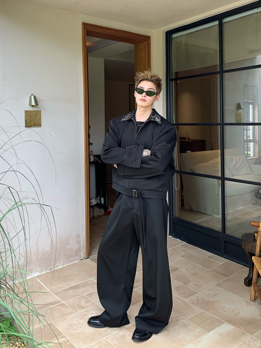 Loose Straight Floor-Length Pants