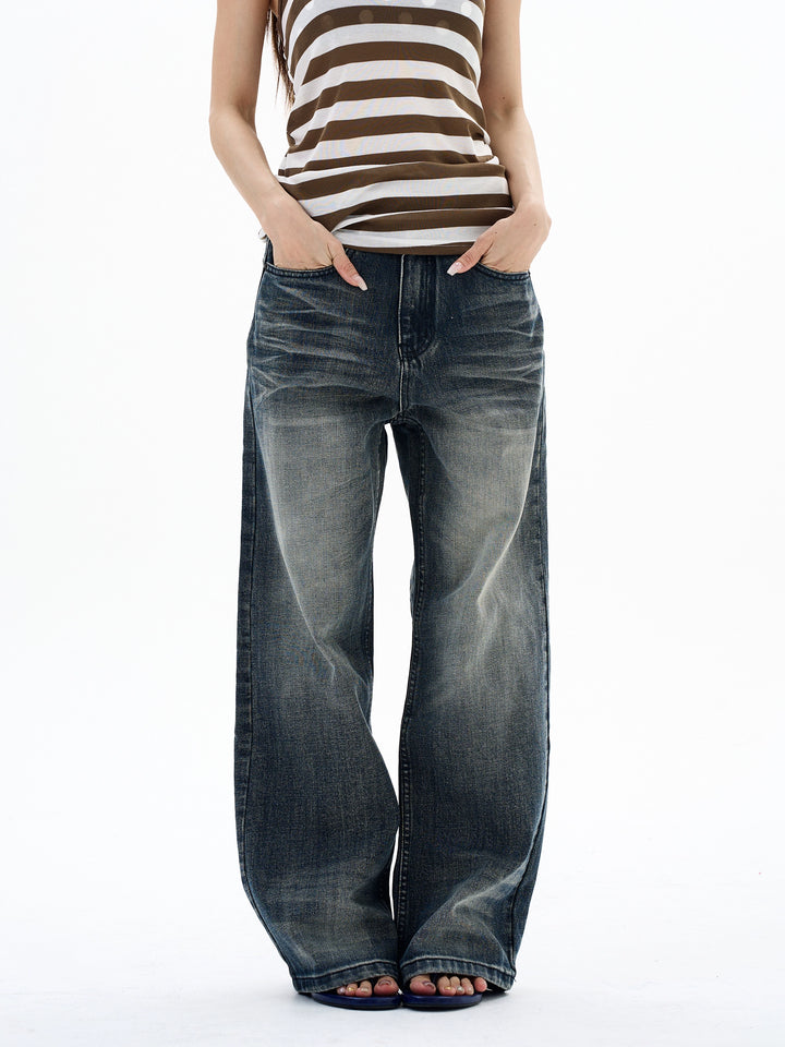 Washed Loose Retro Jeans