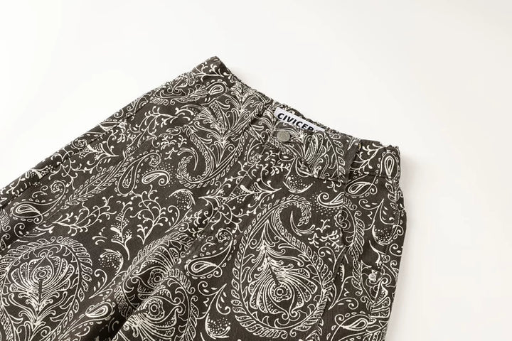 Retro Gedrukte Wijde Casual Broek 