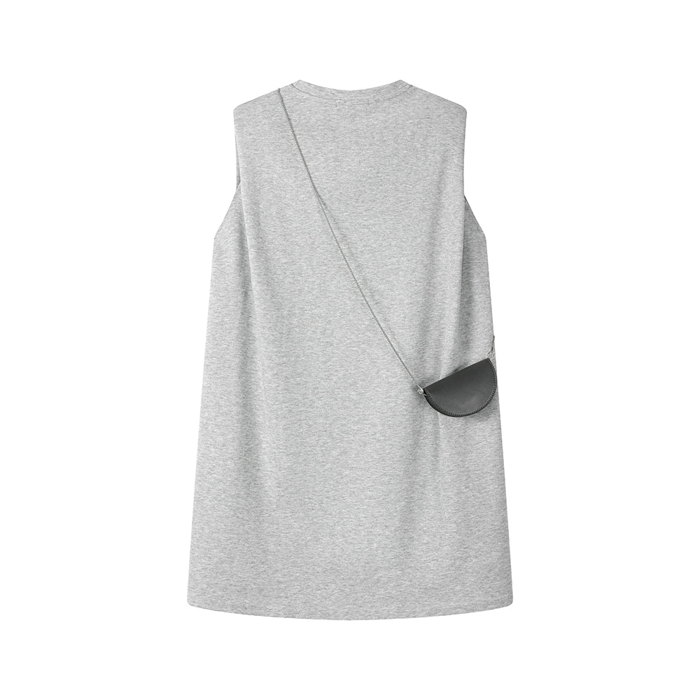 Sleeveless Letter Print Straight Dress