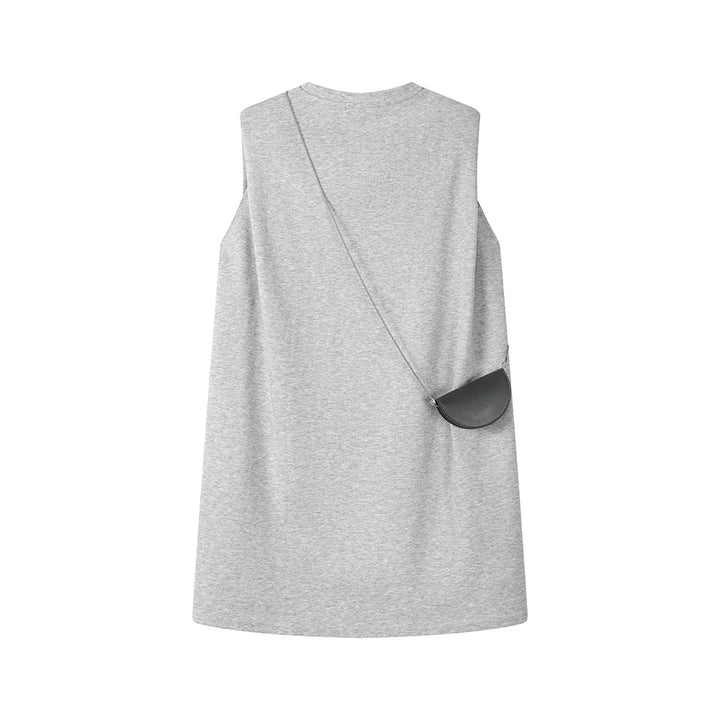 Sleeveless Letter Print Straight Dress