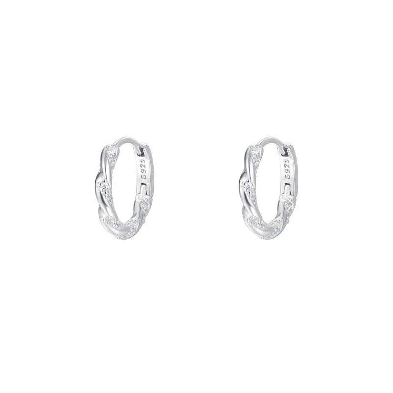 Sterling Silver Twisted Hoop Earrings