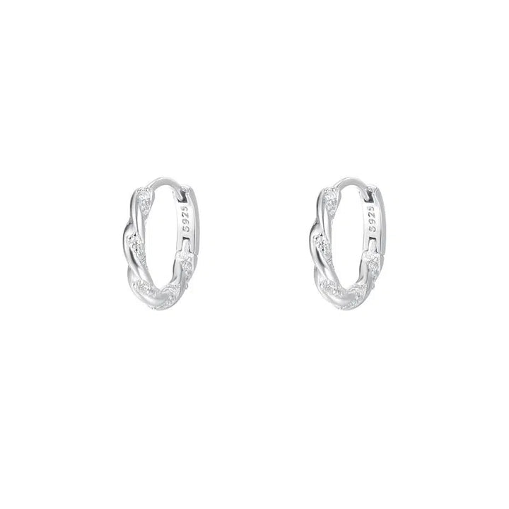 Sterling Silver Twisted Hoop Earrings