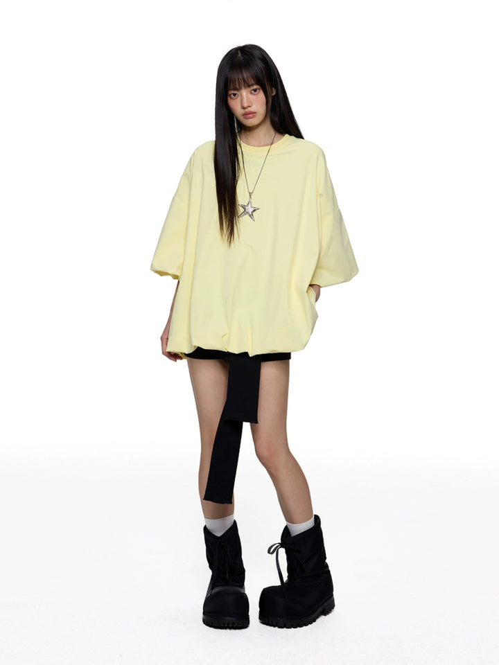 T-shirt a maniche corte con spalle scese oversize 