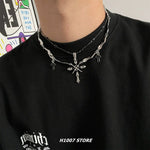 Double Layer Cross Necklace