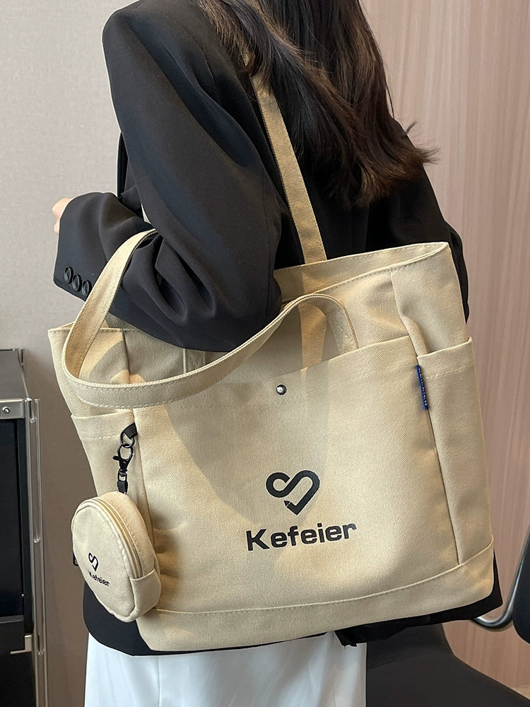 Canvas Large Capacity Commuter Tote Bag