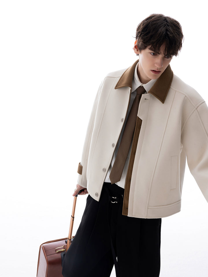 Wool Blend Collared Jacket