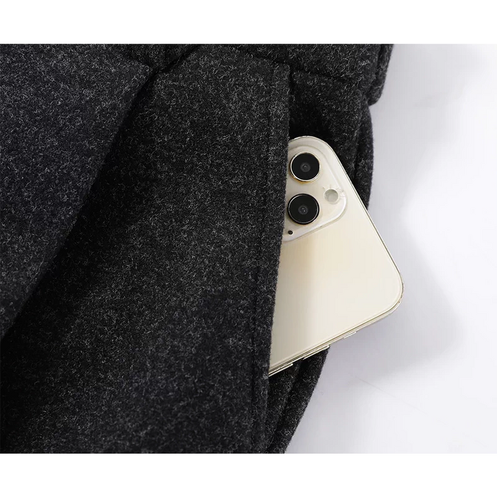 Pantalones de invierno de lana de pierna ancha y cortos 