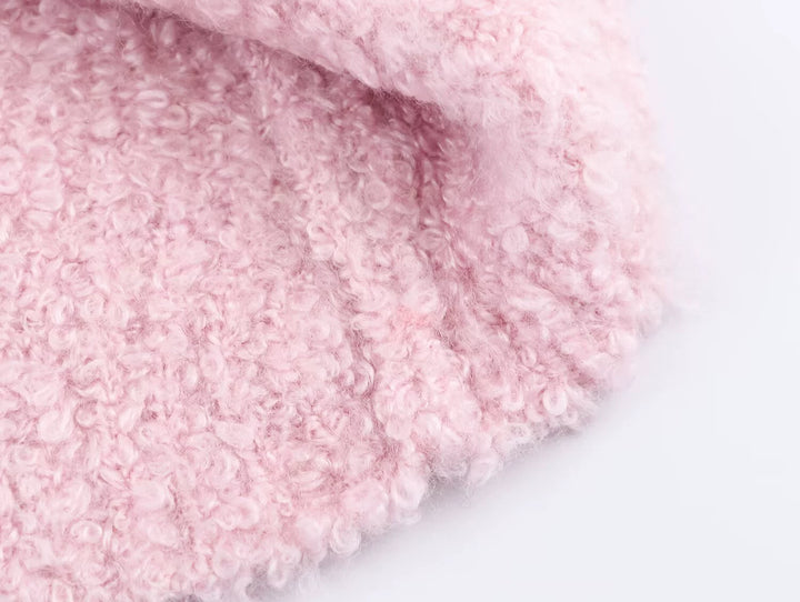 Rose Broderet Strikket Knap Cardigan 