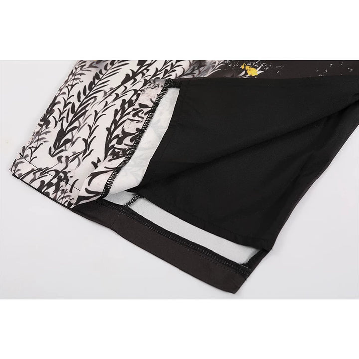 Vestido Cheongsam sin mangas con estampado floral y abertura lateral 