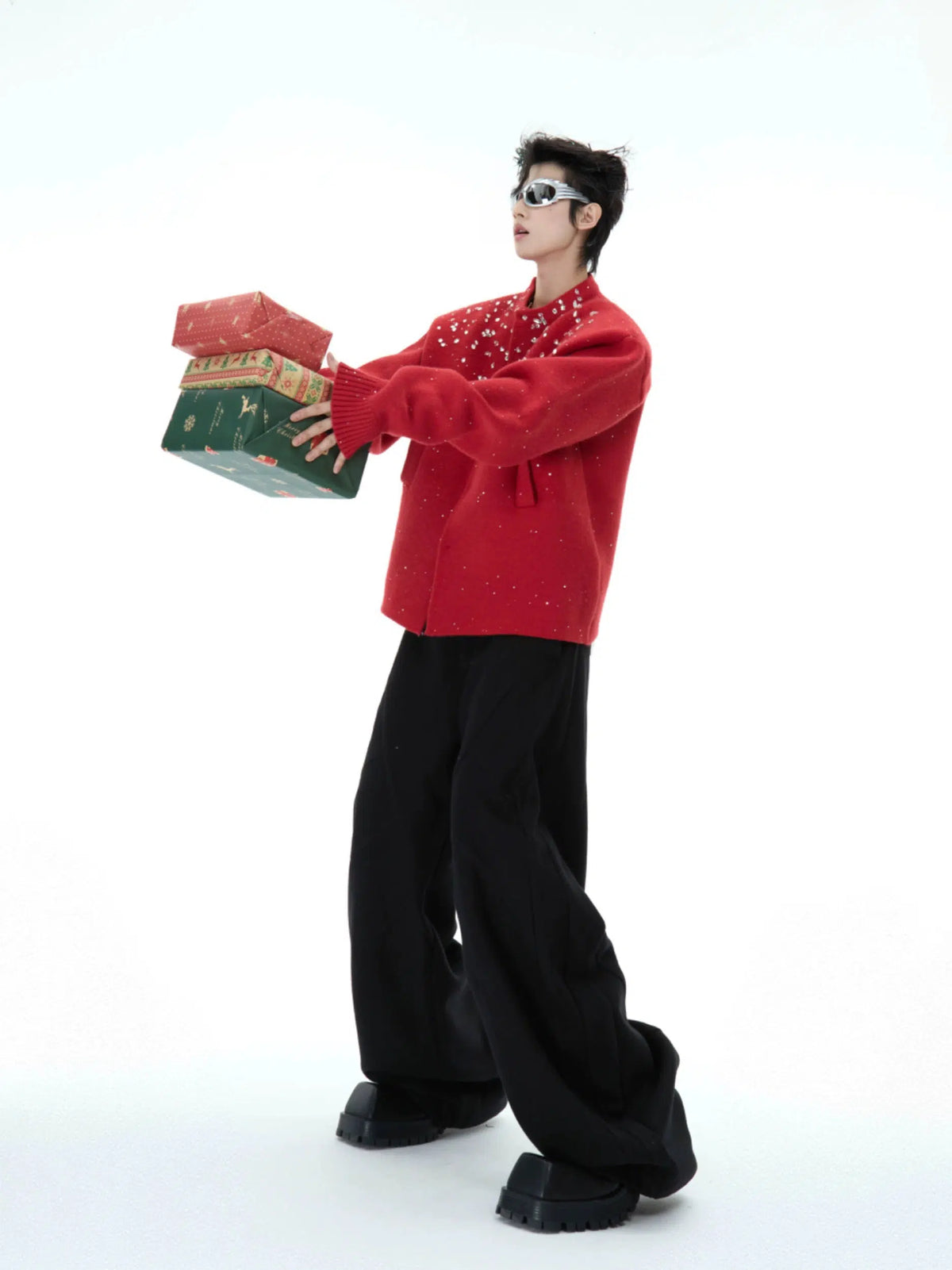 Diamond Embellished Knitted Cardigan