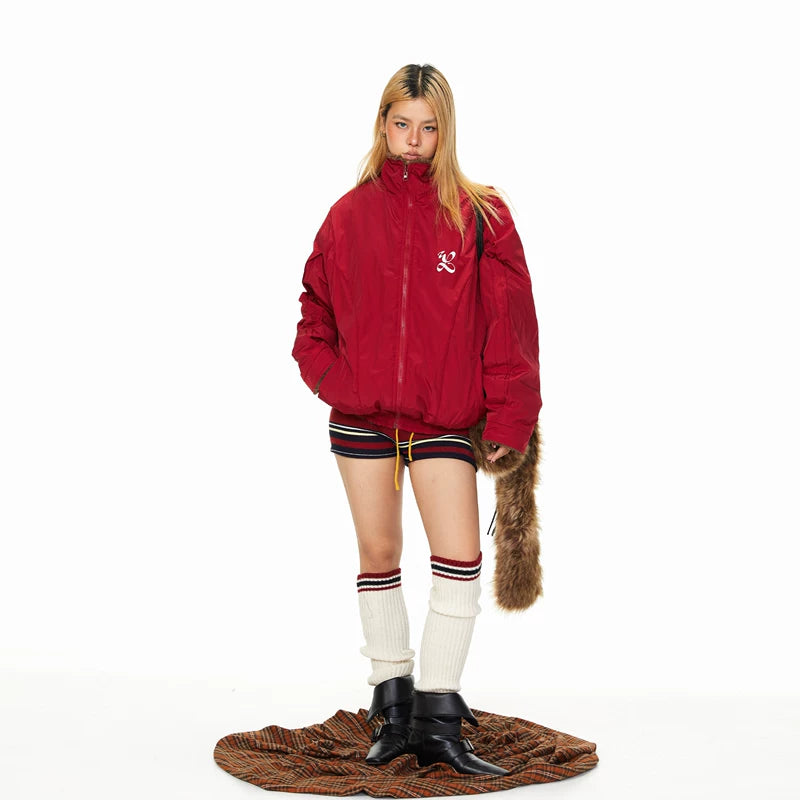 Lambswool Reversible Zipper Collar Jacket