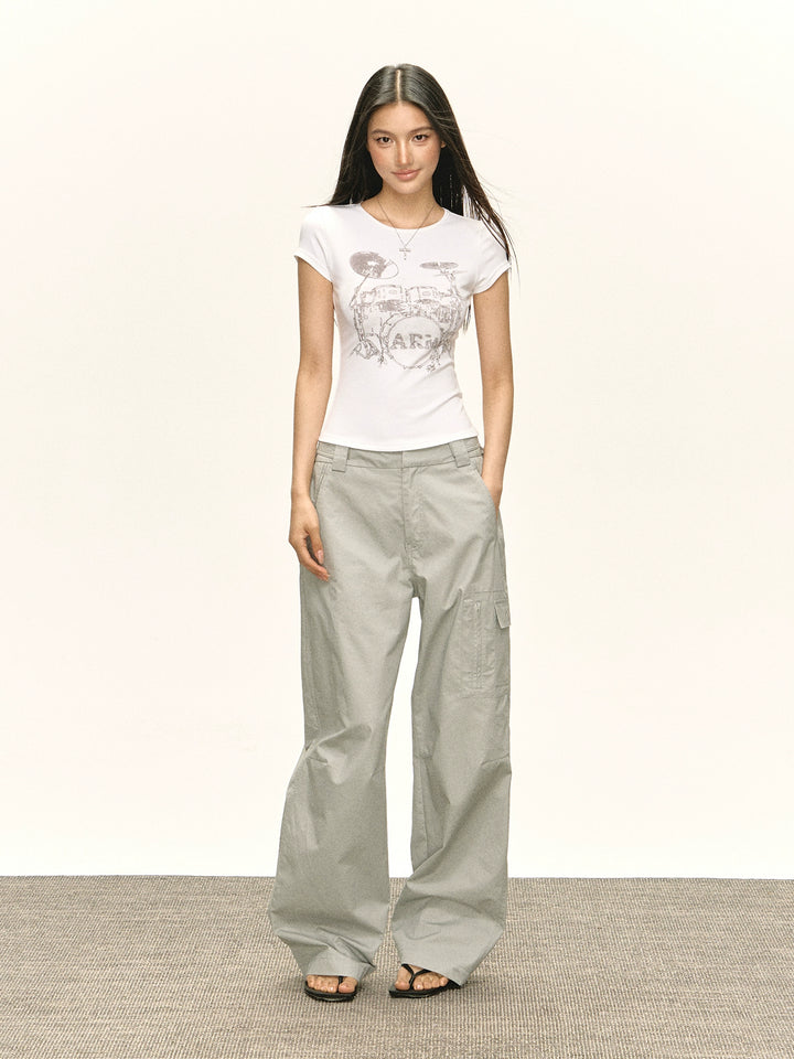 Wide Leg Casual Cargo Pants