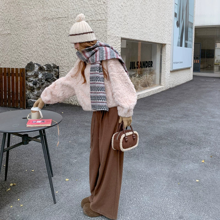 Veste d'hiver en fausse fourrure courte 