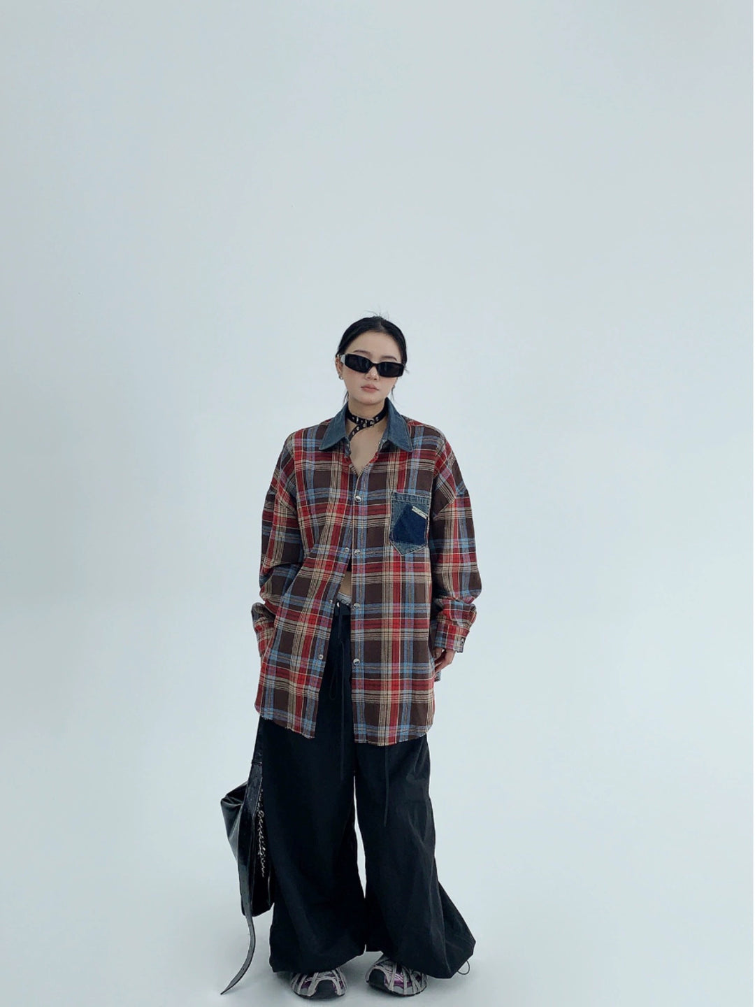 Long Sleeve Button-Up Plaid Shirt
