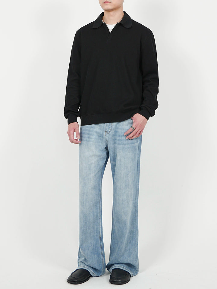 Loose Long Sleeve Polo Shirt